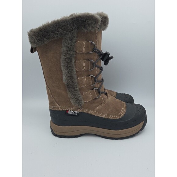 Baffin Chloe Women's Brown Calf Height Boot US Sz 7 Faux Fur Winter Boot - Picture 6 of 9